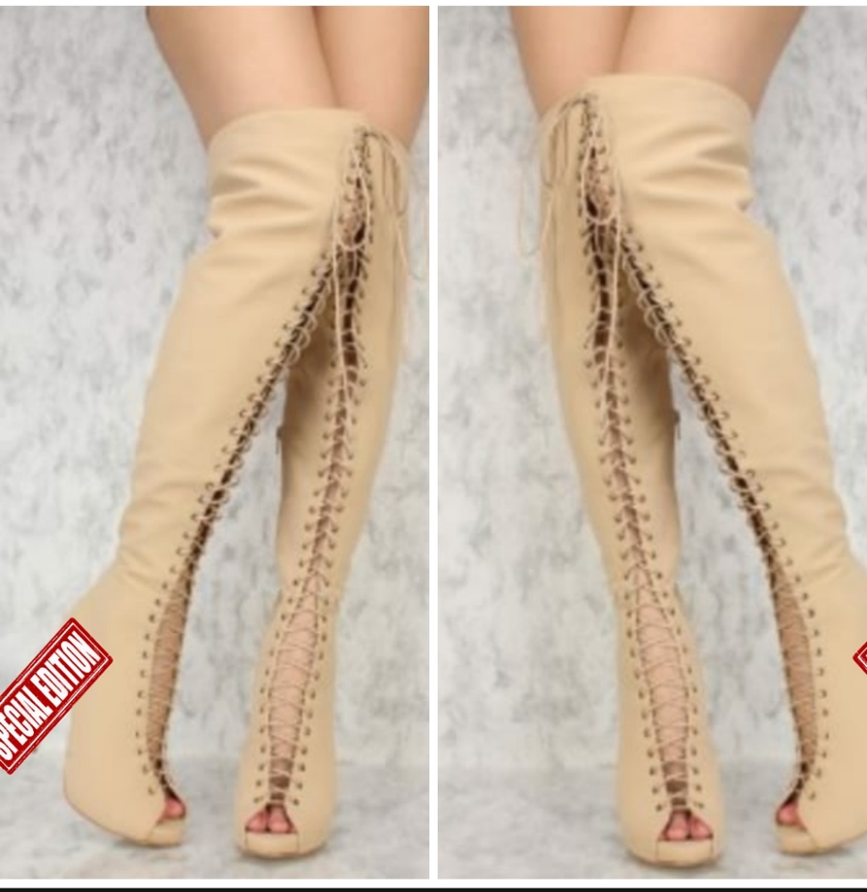 New Thigh High Boot Nude/Lycra